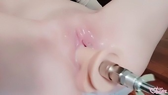 Teen 18+ Enjoys Fast Fuck Machine And Squirting Orgasm