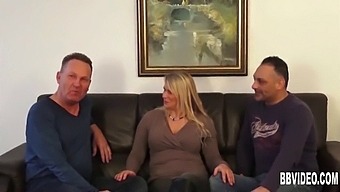 A Well-Endowed German Mature Woman Enjoys Double Penetration