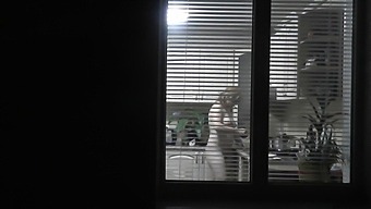 Outdoor Seduction: Naked Neighbor In Kitchen And Outdoor Voyeur