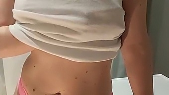 Wild Blonde Cums After Pleasuring Wet Pussy In The Bathroom