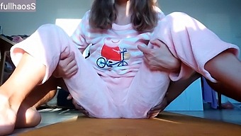 My Skinny Stepsister Enjoys Watching Me Masturbate In Pajamas And Wet Pussy