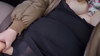 Chubby Cutie With Big Tits Pleasures Herself In A Car