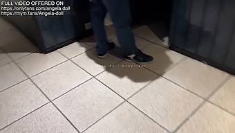 Angela Doll'S Wild Encounter In Adult Cinema With A Stranger And Voyeur