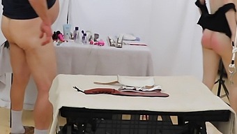 Two Girls, Viva Athena And Candy White, Engage In Bdsm Activities Including Bondage, Spanking, And Facial Ejaculation In A Sensual Video