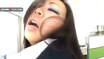 Japanese Secretary Rides Cowgirl With Big Ass