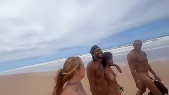 My Steamy Encounter With Attractive Friends On The Nude Beach, Captured On Camera